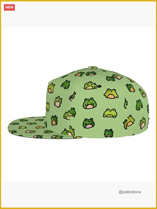 Unisex Frog Print Trucker Hat Adjustable Snapback Baseball Cap Outdoor main image 4